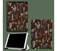 Coque pour iPad Air 3 (2019, 3ème Génération)/ pour iPad Pro 10.5 Pouces 2017 avec Porte-Stylo, Housse Etui de Slim Léger Protection Fonction Veille/Réveil Automatique,Champignons Plantes Vintage