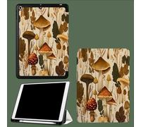 Coque pour iPad Air 3 (2019, 3ème Génération)/ pour iPad Pro 10.5 Pouces 2017 avec Porte-Stylo, Housse Etui de Slim Léger Protection Fonction Veille/Réveil Automatique,Champignons Vintage