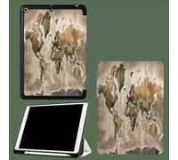 Coque pour iPad Air 3 (2019, 3ème Génération)/ pour iPad Pro 10.5 Pouces 2017 avec Porte-Stylo, Housse Etui de Slim Léger Protection Fonction Veille/Réveil Automatique,Carte Vintage