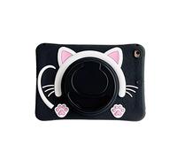 Coque pour iPad Air 4/2022 iPad Air 5 10,9 Pouces, CrazyLemon Cartoon Anime Character Pattern Housse Protection Silicone Souple Support Tablette Rotatif à 360° - Chats Noirs
