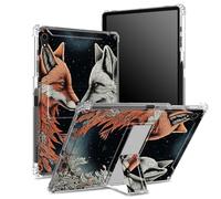 Coque pour iPad Mini 6/iPad Mini 6e génération 2021 8,1" avec porte-crayon, dos transparent avec renard Yin-Yang, protection des coins antichoc avec béquille rigide