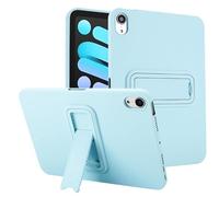 Coque pour iPad Mini 7e/6e 8,3" 2024/2021 A17 Pro, coque en silicone TPU souple, avec béquille, fine et légère, housse de protection antichoc bleu clair