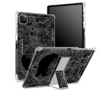 Coque pour iPad Pro 11" 4e/3e/2e/1ère génération 2022/2021/2020/2018 avec porte-crayon, dos transparent avec motif paysage de lune, coin antichoc avec béquille