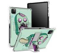 Coque pour iPad Pro 11" 4e/3e/2e/1ère génération 2022/2021/2020/2018 avec porte-crayon, dos transparent avec crème glacée zombie, coque d'angle antichoc avec béquille