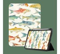 Coque pour iPad Pro 11" 4ème/3ème/2ème génération (2022/2021/2020), Mise en Veille/réveil Automatique, Support à Trois Volets, Coque arrière en TPU Souple et Fine pour iPad Pro 11", Poisson co