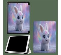 Coque pour ipad Pro 11 Pouces 2022/2021/2020 avec Porte-Stylet, Réveil/Veille Automatique,Coque ArrièRe Flexible en TPU avec Fonction Support Mignon Pierre Précieuse Lapin Contes Fées Animaux-Bleu
