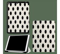 Coque pour ipad Pro 11 Pouces 2022/2021/2020 avec Porte-Stylet, Réveil/Veille Automatique,Coque ArrièRe Flexible en TPU avec Fonction Support Élégant Cercle Pois-Blanc