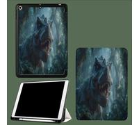 Coque pour ipad Pro 11 Pouces 2022/2021/2020 avec Porte-Stylet, Support La Charge De 2e Pencil,Coque ArrièRe Flexible en TPU avec Fonction Support Tyrannosaure Rex dans La Forêt 3D Faune Sauvage-Vert