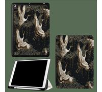 Coque pour ipad Pro 11 Pouces 2022/2021/2020 avec Porte-Stylet, Support La Charge De 2e Pencil,Coque ArrièRe Flexible en TPU avec Fonction Support Mer Nuages Vagues Est Grue-Bleu Foncé