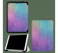 Coque pour ipad Pro 11 Pouces 2022/2021/2020 avec Porte-Stylet, Support La Charge De 2e Pencil,Coque ArrièRe Flexible en TPU avec Fonction Support Paillettes Arc-en-Ciel Dégradés Tons-Violet