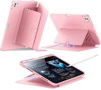 Coque Pour Ipad Pro 11 Pouces M4 (2024), Couverture De Support Vertical, Angles De Support Multiples, Coque Ultra-Stable Pour Ipad Pro 11 2024 Avec Porte-Stylet,Série Flip, Rose