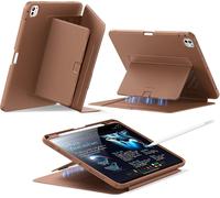 Coque Pour Ipad Pro 11 Pouces M4 (2024), Couverture De Support Vertical, Angles De Support Multiples, Coque Ultra-Stable Pour Ipad Pro 11 2024 Avec Porte-Stylet,Série Flip, Brun