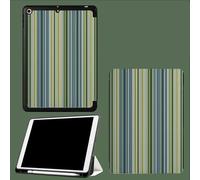 Coque pour iPad Pro 12,9 Pouces (Modèle 2022/2021 Génération), Support Porte-Stylet, Housse étui avec Veille/Réveil Automatique Rayures Verticales Élégance Lignes-Vert Sauge