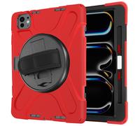 Coque pour iPad Pro 13 2024 Antichoc avec Poignée Support et Sangle Rouge
