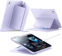 Coque Pour Ipad Pro 13 Pouces M4 (2024), Couverture De Support Vertical, Angles De Support Multiples, Coque Ultra-Stable Pour Ipad Pro 13 Avec Porte-Stylet,Série Flip, Violettes