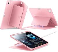 Coque Pour Ipad Pro 13 Pouces M4 (2024), Couverture De Support Vertical, Angles De Support Multiples, Coque Ultra-Stable Pour Ipad Pro 13 Avec Porte-Stylet,Série Flip, Rose