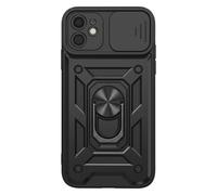 Coque Apple iPhone 11 Cache Objectif Anneau Support Magnétique Antichoc Noir