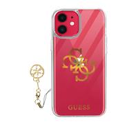 Coque pour iPhone 11 Bi-matière 4G Charms Transparent Logo Guess Dorée