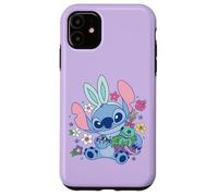 Coque pour iPhone 11 Disney Lilo & Stitch Cute Easter Bunny Stitch and Scrump