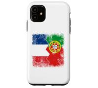 Coque pour iPhone 11 Drapeaux France Portugal | Demi Portugais Français Roots Vintage