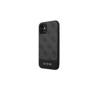 Guess Glitter 4G Stripe Collection Coque pour iPhone 11 Gris