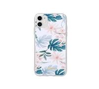 Coque pour iPhone 11 Flower Case Motif 01 Ultra Elégant Crong Blanc / Bleu