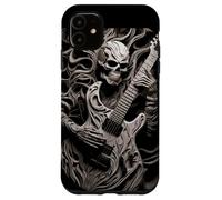 Coque pour iPhone 11 Guitare électrique groupe squelette guitare design squelette