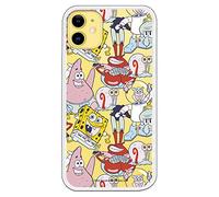 Coque pour iPhone 11 Officielle Bob l'éponge Personnages patrons pour protéger votre téléphone portable Apple Coque en silicone souple sous licence officielle Nickelodeon.