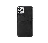 Coque Pour iPhone 11 Pro avec 2 Porte-Cartes Compatible Qi en Cuir écologique Noir