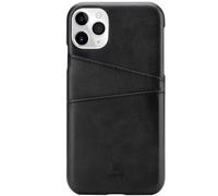 Coque Pour iPhone 11 Pro avec 2 Porte-Cartes Compatible Qi en Cuir écologique Noir