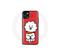 Coque pour Iphone 11 Pro BTS Bangtan Garçons BT21 RJ de Jin Fond Rouge