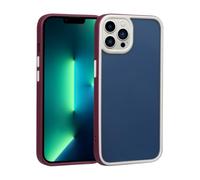 Coque pour iPhone 11 Pro Dos Transparent avec Contour Bordeaux et Liseré Blanc, Protection des Bords et de l'Appareil Photo Contre Les Rayures et Les Petits Chocs