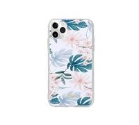 Coque pour iPhone 11 Pro en Plastique Souple avec Motif Floral Crong Transparent
