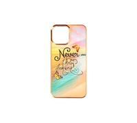 Coque pour iPhone 11 Pro Max Bi-matière avec Bague de Maintien à Strass Effet Bijou Motif Plage ''Never Stop Dreaming'' Orange