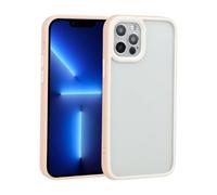 Coque pour iPhone 11 Pro Max Dos Transparent avec Contour Rose Clair et Liseré Blanc, Protection des Bords et de l'Appareil Photo Contre Les Rayures et Les Petits Chocs