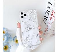 Coque Pour Iphone 11 Pro Max Mignon Transparente Floral Fleur Motif Clair Branche Fleurie Design Étui Pour Femme Fille Doux Tpu Antichoc Housse De Protection - Blanc