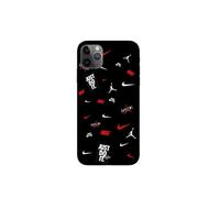Coque pour Iphone 11 Pro nike jordan blanc rouge fond noir
