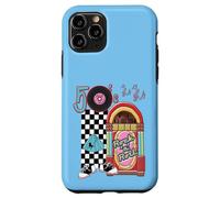 Coque pour iPhone 11 Pro Rockabilly Lets Go To The Hop Jukebox classique des années 1950 Bleu