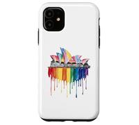 Coque pour iPhone 11 Rainbow Sydney Opera House Support LGBTQ Aquarelle Art