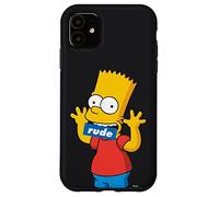 Coque pour iPhone 11 The Simpsons Bart Simpson Bouche grossière Noir