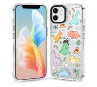 Coque pour iPhone 11 Transparente Mignon Étui avec Animé Motif, Mince Souple Silicone Antichoc en TPU + PC Mince Souple Silicone Antichoc Protection - Terre des Dinosaures