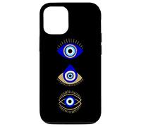 Coque pour iPhone 12/12 Pro Cils contre le mauvais œil Nazar Turc Grec Mati Malédiction Protection