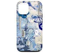 Coque pour iPhone 12/12 Pro Collage d’été Bleu Méditerranée Vacances Scrapbook