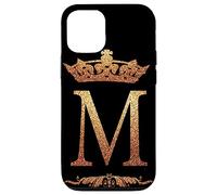 Coque pour iPhone 12/12 Pro Crown Phone Case Coque pour téléphone portable Motif lettre M