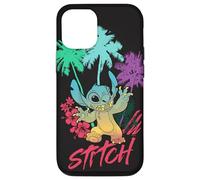 Coque pour iPhone 12/12 Pro Disney Stitch Beach Vibes Hawai'i Hibiscus Fleurs et palmiers