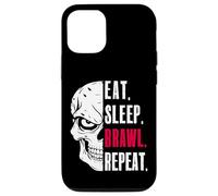 Coque pour iPhone 12/12 Pro Eat Sleep Brawl Repeat Funny Gamer Gaming