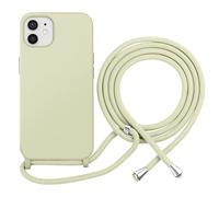 Coque pour iPhone 12 / 12 Pro en TPU Premium Color Lace avec Cordon Tour de Cou Vert pâle