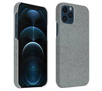 Coque pour iPhone 12 / 12 Pro Rigide Finition Tissu Anti-traces Lavable Argent