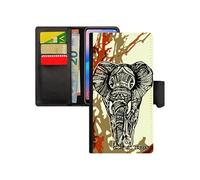 Coque pour iPhone 12 / 12 pro simili cuir elephant sagesse peinture ganesh azteque 64 Go tribal antichoc smartphone etui motif