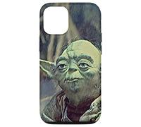 Coque pour iPhone 12/12 Pro Star Wars Yoda Face Illustration Vert sauge
